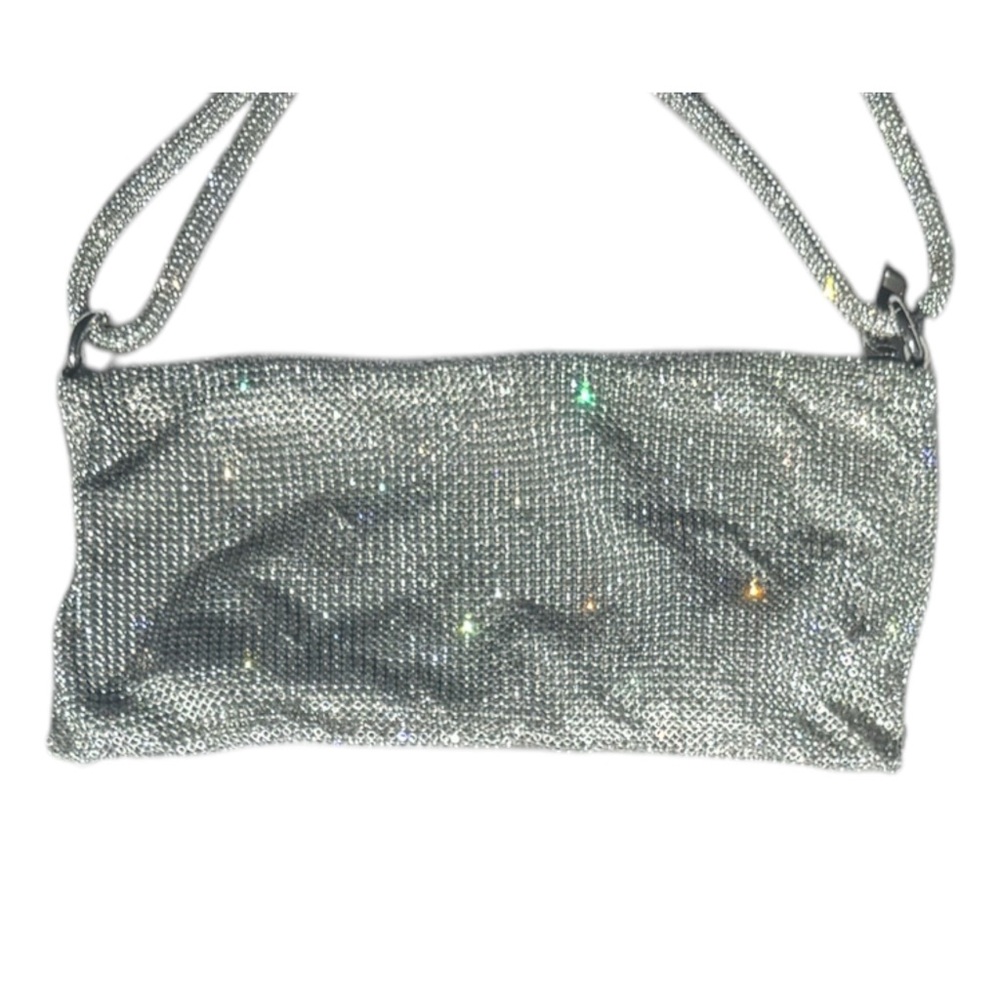 Silver Glitter Evening Shoulder Bag